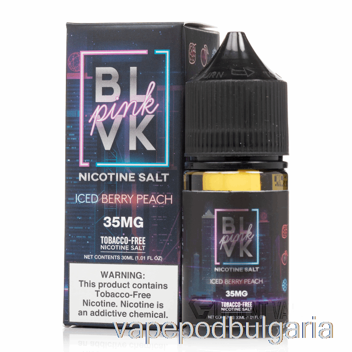 Vape Течности Iced Berry праскова сол - Blvk Pink Series - Blvk - 30ml 35mg